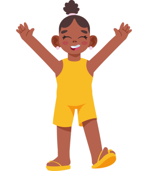 A cartoon girl in a yellow dress and sandals png