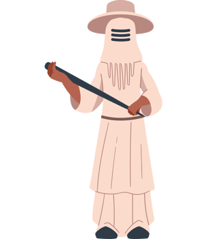 A cartoon character holding a sword png