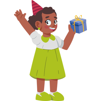 Happy birthday girl with gift png