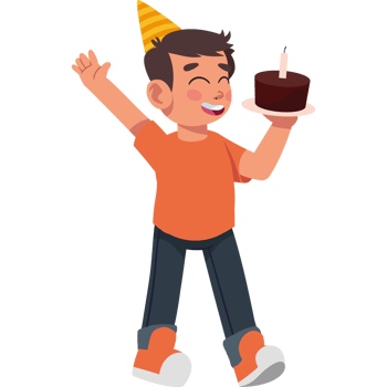 Boy with birthday cake png