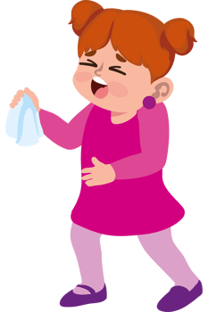 A cartoon girl holding a tissue png