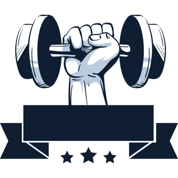 A hand holding a dumbbell with a ribbon around it png