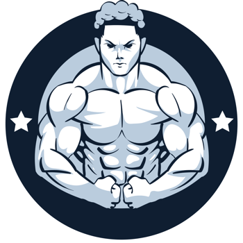 A muscular man with a star on his chest png