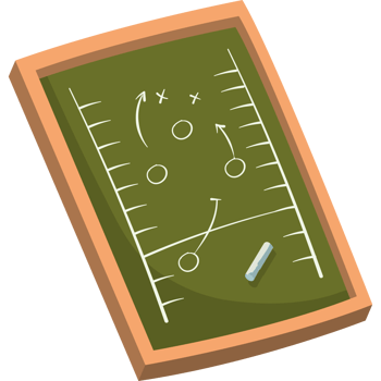 A football field on a blackboard with a chalkboard png
