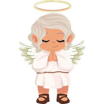 An angel with white wings and a halo png