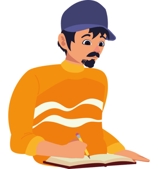 A man is writing in a book png