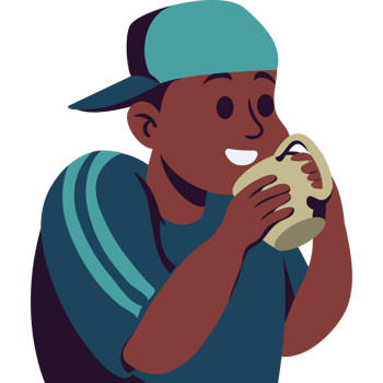 A man drinking a cup of coffee png