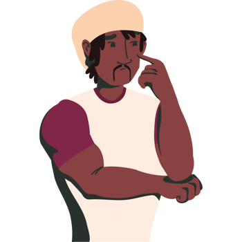 A cartoon man with a hat on his head png