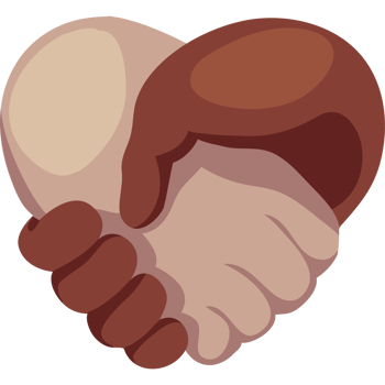 Two hands holding each other in a heart shape png