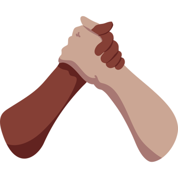 Two hands holding each other in a black background png