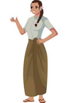 Thai woman in traditional dress png