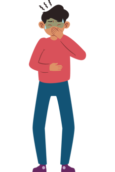 Illustration of a man with a cold png