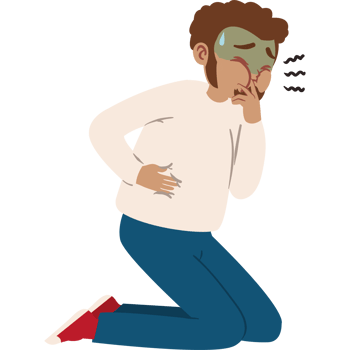Illustration of a man with a cold png