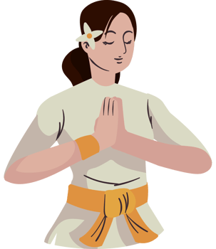 A woman in a white dress is doing yoga png