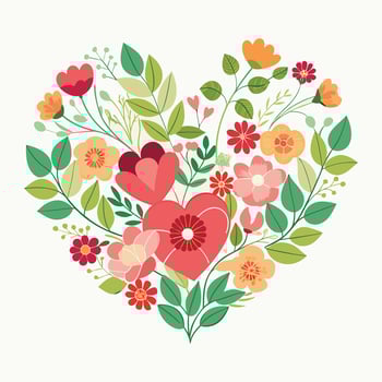 The image displays various colorful abstract floral patterns against a dark background, showcasing a blend of creative artistic elements and unique flower designs. vector