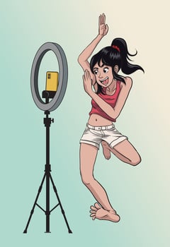 illustration of woman making dancing vector