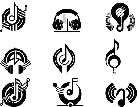 Music silhouette logo vector