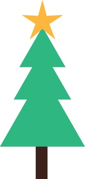 Simple flat illustration of christmas tree vector