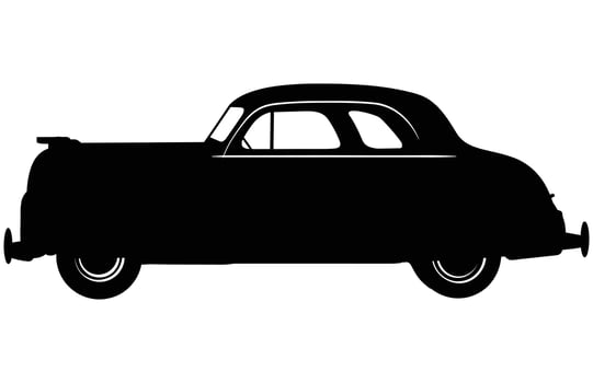 Vintage Classic Car Silhouette Premium Stock Design. vector