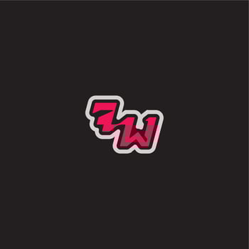 bold sporty gaming style FW cool esport concept dynamic line monogram logo letter vector