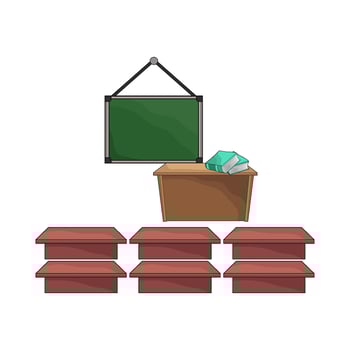 illustration of chalkboard in classroom vector