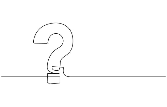 Question Mark continuous line one line drawing isolated illustration vector