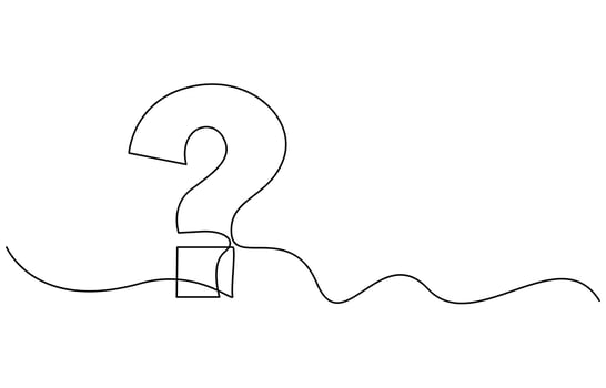 Question Mark continuous line one line drawing isolated illustration vector
