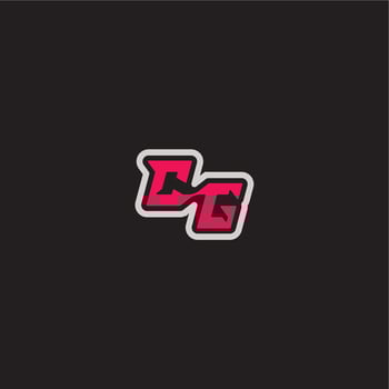 dynamic line monogram logo cool esport concept CG bold sporty gaming style letter vector