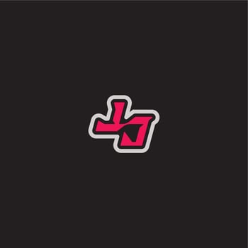 dynamic line monogram logo cool esport concept LJ bold sporty gaming style letter vector