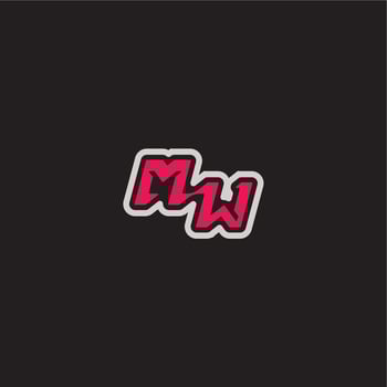 dynamic line monogram logo cool esport concept MW bold sporty gaming style letter vector