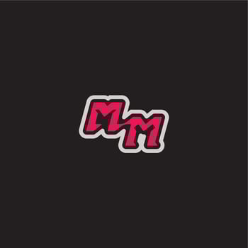 dynamic line monogram logo cool esport concept MM bold sporty gaming style letter vector