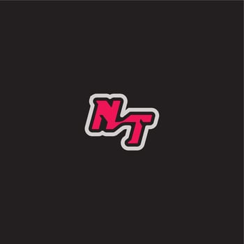 dynamic line monogram logo cool esport concept NT bold sporty gaming style letter vector