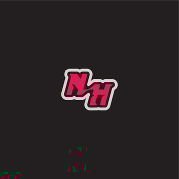 dynamic line monogram logo cool esport concept NH bold sporty gaming style letter vector