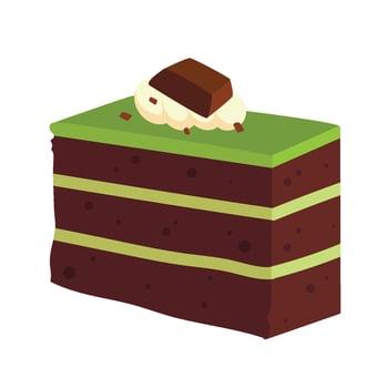 Party and Sweets Food Hand Drawn Chocolate cake slice vector