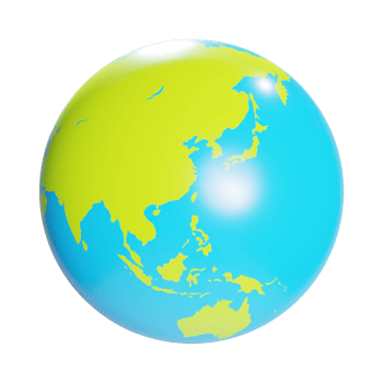 a 3d globe asia toy icon png