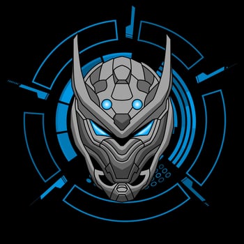 Illustration detailed Cyberpunk Robot head vector