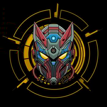Illustration detailed Robot head. Design logo robot vector