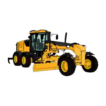 Road Motor grader Heavy equipment vehicle vector