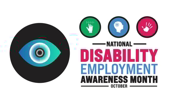 October is National Disability Employment Awareness Month background template use to background, banner, placard, card, and poster design. holiday concept with text inscription and standard color. vector