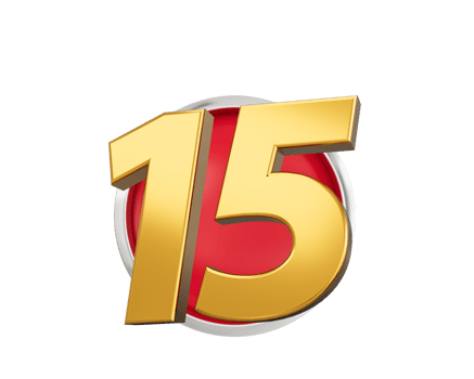 Gold Number 15 Gold Number Fifteen On Rounded Red Icon, 3d illustration png