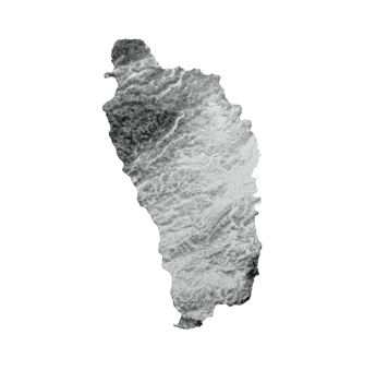Dominica Map Flag Shaded relief Color Height map 3d illustration png