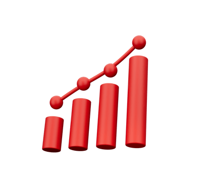 3d shiny blue light red finance icon 3d illustration png