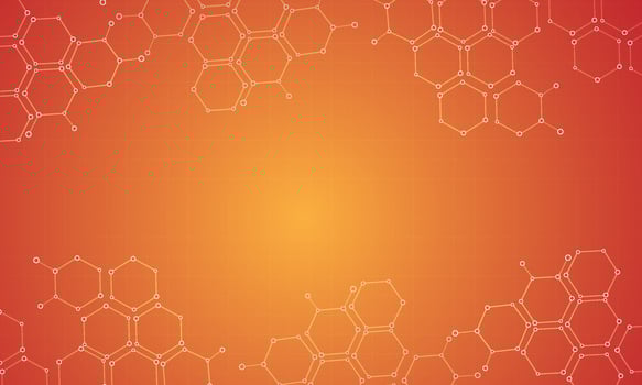 Abstract background with molecules and hexagons shapes vector