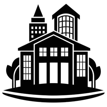 Real estate silhouette logo Illustration with white background vector