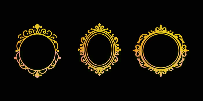 vintage golden frame collection vector
