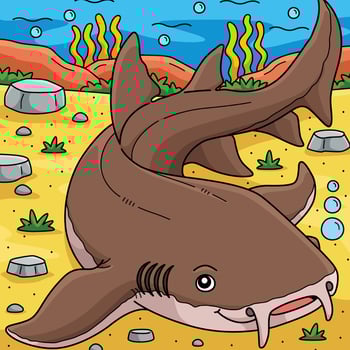 Nurse Shark Colored Cartoon Illustration vector