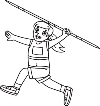 Track and Field Female Athlete Javelin Isolated vector