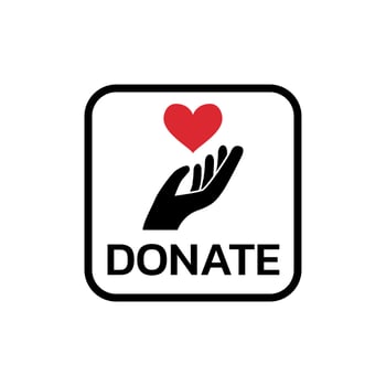 Donate web button. Symbol of financial aid isolated on white background. illustration. vector