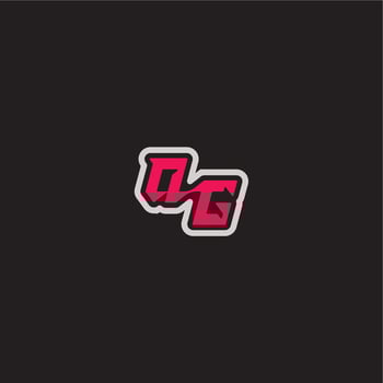 dynamic line monogram logo cool esport concept QG bold sporty gaming style letter vector