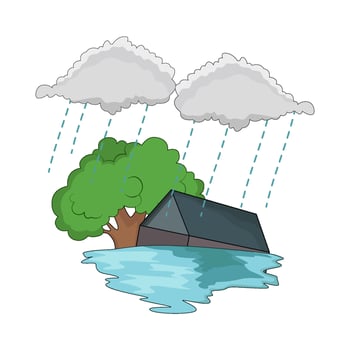 flood natural disaster vector